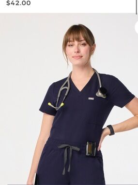 FIGS Catarina one pocket scrub top- Navy XL